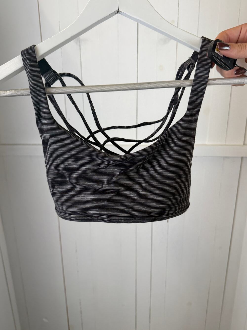 Lululemon Gray Black Sports Bra Size S Excellent Condition